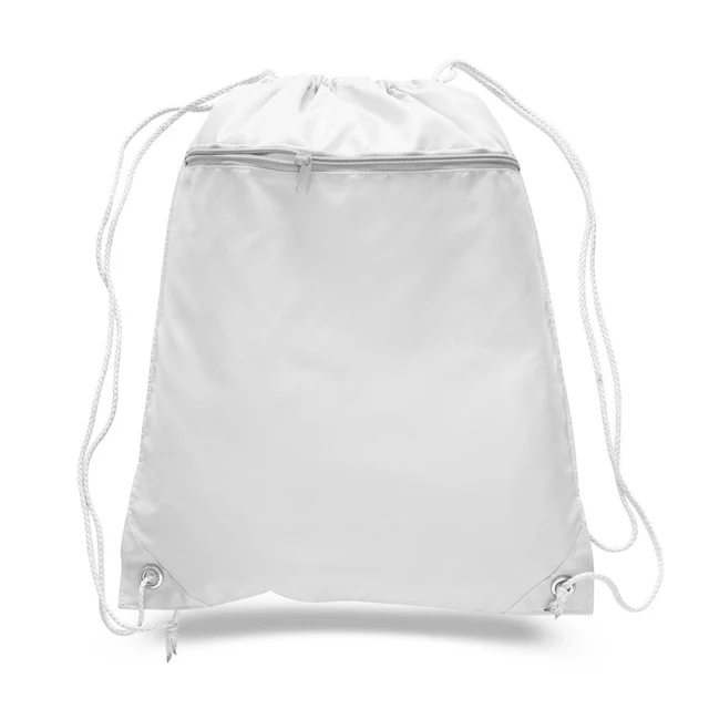 Túi dây rút giá trị polyester với túi có khóa kéo phía trước